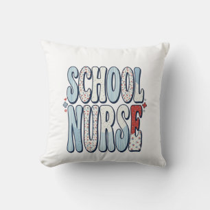 Schoolverpleegster Vintage Bloem Typography Shirt Kussen