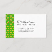 Schoolvoorraad Patroon ondergeschikte leraar Visitekaartje (Achterkant)