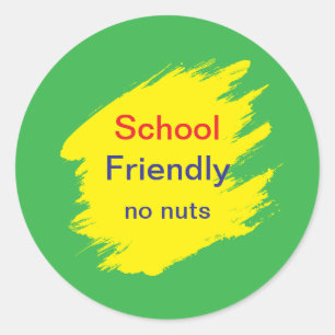 Schoolvriendelijk Geen Noten Allergie Gratis Ronde Sticker