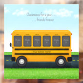 Schoolvrienden Gepersonaliseerde School Bus 6 Foto Raamsticker (Vel 2)