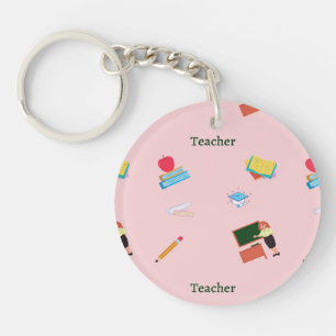 Schoolwerkrooster in roze sleutelhanger