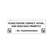 Schoolwerkster en onderwijsnaam Rubber Stamp Rubberstempel (Afrduk)