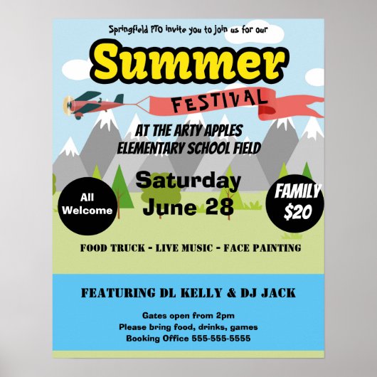 schoolzomerfestival , communautair festival poster (Voorkant)