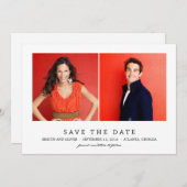 SCHOON 2 FOTO'S Save the Date Cards (Voorkant / Achterkant)