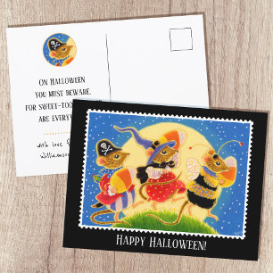 Schoon aangepast snoep maïs muizen Halloween Briefkaart