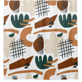 Schoon Abstract Boho Patroon | Modern Minimaal Douchegordijn