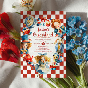 Schoon Alice in ONEDERLAND 1e verjaardag Theeparti Kaart