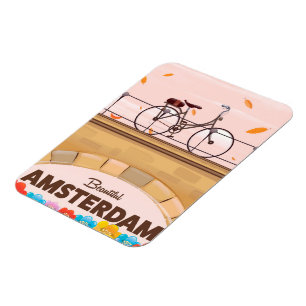 Schoon Amsterdam fiets reisposter. Magneet