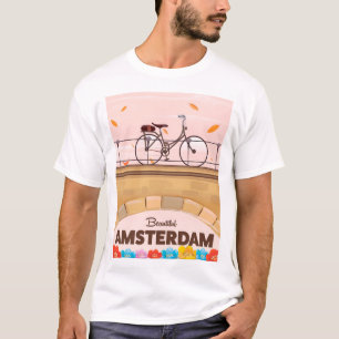 Schoon Amsterdam fiets reisposter. T-shirt