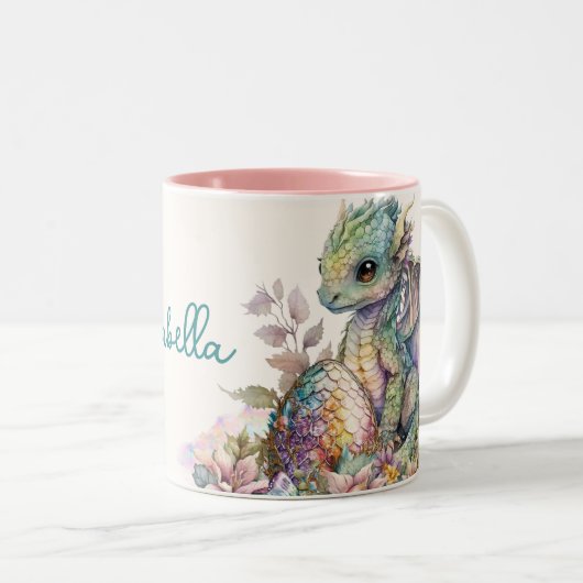 Schoon Babydraak Ei Tweekleurige Koffiemok (Voorkant rechts)
