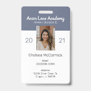 Schoon Blauw Homeschool Docenten ID Badge