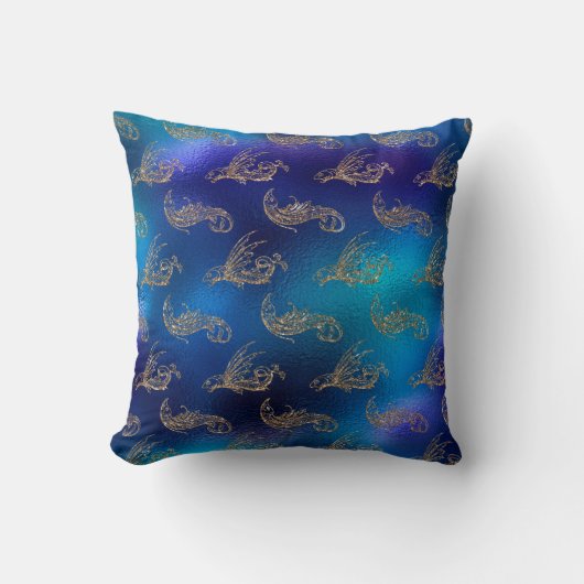 Schoon Blauw Zeemeermin Glitter Ontwerp - Kussen (Voorkant)