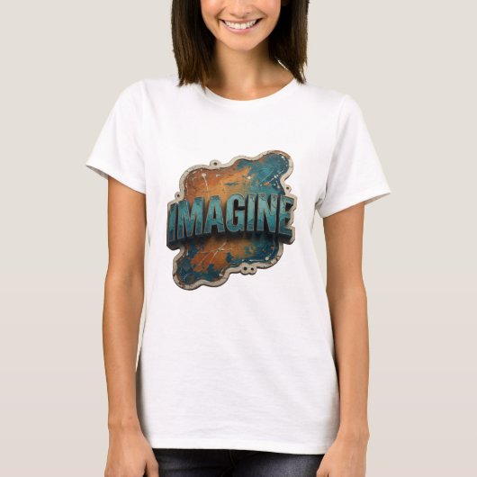 Schoon blauwe IMAGINE Statement T-shirt (Voorkant)