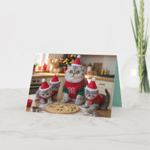 Schoon Brits Korthaar Kat Kerst Koekjes Kaart