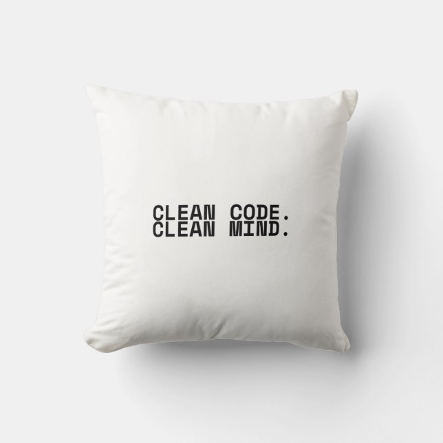 Schoon Code Schoon Verstand Minimalistische Indust Kussen (Voorkant)