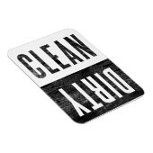 Schoon | Dirty Letterpress Style Dishwaser Magnet Magneet (Rechterzijde)