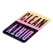 Schoon | Dirty Letterpress Style Dishwasher Rainbo Magneet (Linkerzijde)