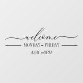 Schoon Eenvoudig Welkom script dag uren Raamsticker (Vel)