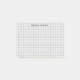 Schoon Eenvoudig Zwart Grijs Modern Raster Lijnen Post-it® Notes