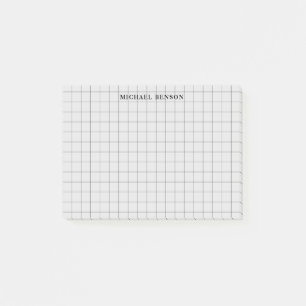 Schoon Eenvoudig Zwart Grijs Modern Raster Monogra Post-it® Notes