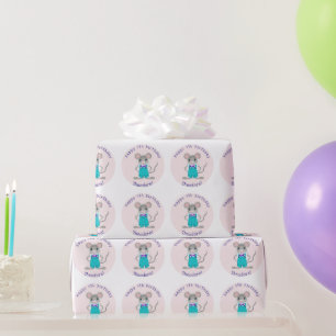 Schoon en elegant muisje op maat gemaakte verjaard cadeaupapier