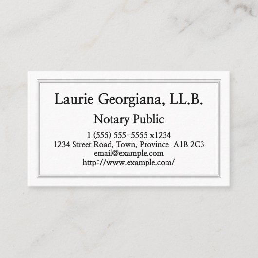 Schoon en Notarisch Visitekaartje (Voorkant)