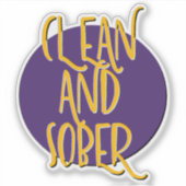Schoon en sober 12 stappen slogan sticker (Voorkant)