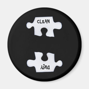 Schoon en vuil puzzel magneet
