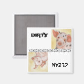 Schoon en Vuile Varkensvaatwasmachine Magneet (Voorkant / Achterkant)