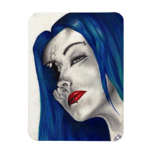 Schoon Gebroken Goth Vrouw Fantasie Originele Kuns Magneet