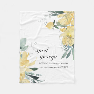 SCHOON GELLOW GROENE FLORAAL WATECOLOR BIRTHDAY FLEECE DEKEN