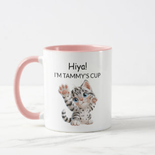 Schoon golfbewegend tabby poesje kat mok Geperso