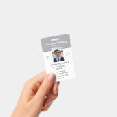 Schoon Grijs Huisonderwijs Student ID Badge (Handheld)