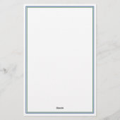Schoon Groen Marine Blauw Monogrammed Briefpapier (Achterkant)