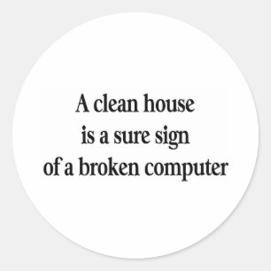 Schoon huis ronde sticker