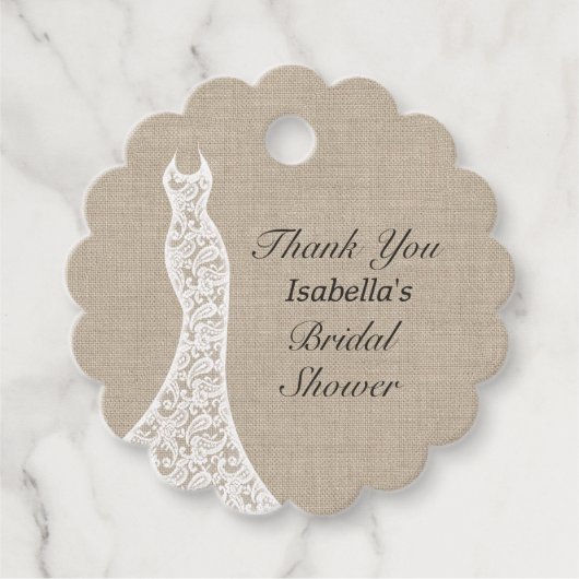 Schoon Jute Bruidsfeest Bedankt Bedankjes Labels (Voorkant)