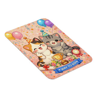 Schoon Kawaii Kat Felicitatiekaart Feest Kitten Magneet