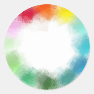 Schoon Kleurrijk Abstract Modern Leeg Sjabloon Ronde Sticker