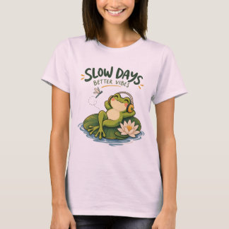 Schoon Langzaam Dagen Beter Stemming Kikker Natuur T-shirt