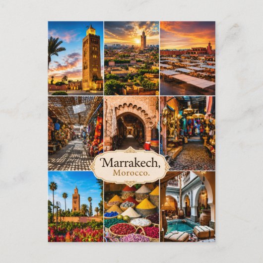 Schoon Marrakech Marokko Collage Medina  Briefkaart (Voorkant)