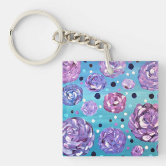 Schoon me met bloemen sleutelhanger