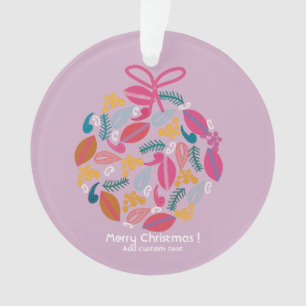 schoon meisjesachtig roze kerstbal op maat gemaakt ornament