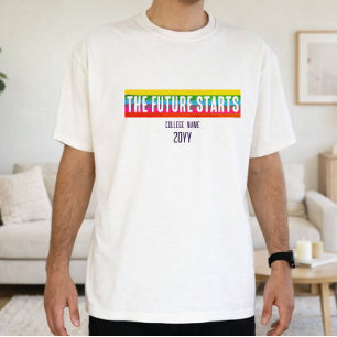 Schoon Minimaal De Toekomst Begint Regenboog Grad T-shirt