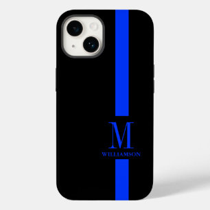 Schoon & Minimaal Monogram Dunne blauwe lijn P iPhone 14 Hoesje