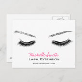 Schoon Minimaal Zwart Wimper Extensie Schoonheidss Briefkaart (Voorkant / Achterkant)