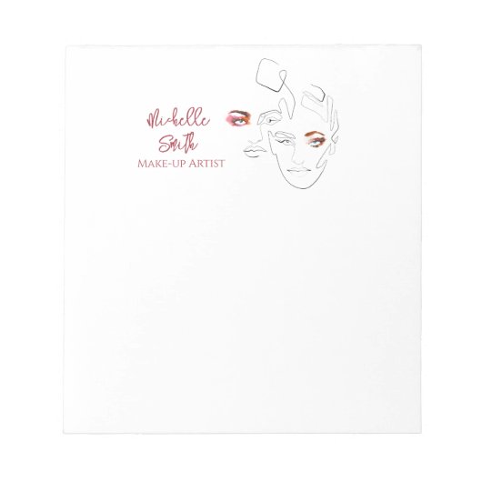 Schoon Minimal Lijn Kunst Waterverf Make-up Arties Notitieblok (Voorkant)