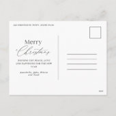 Schoon modern elegant botanisch groen grijs foto h feestdagenkaart (Achterkant)