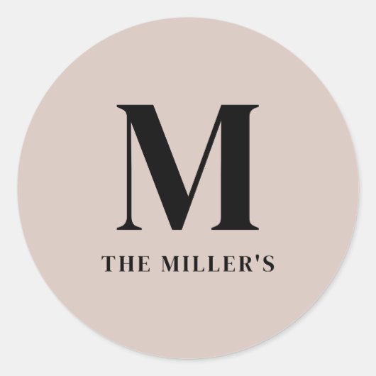 Schoon & modern Initiaal Sticker (Voorkant)