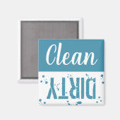 Schoon of Vuil | Blauwe keuken Vaatwasser Magneet (Voorkant / Achterkant)