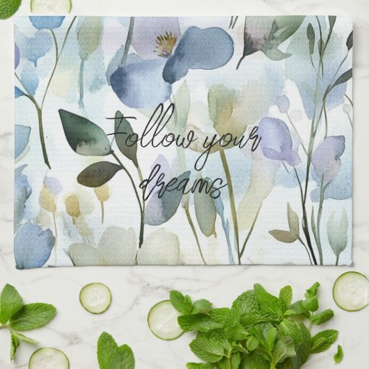 Schoon Paars Bloemen Bruiloft Borrel Theedoek (Gevouwen)